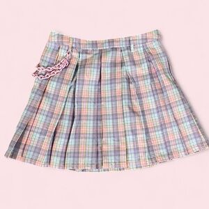Hot Topic Multicolor Plaid Skater Skirt